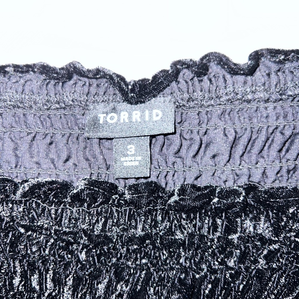 Torrid Black Velvet Smocked Blouse - Picture 5 of 9